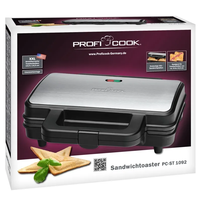 Сендвічниця ProfiCook PC-ST 1092 : ідеальні гарячі сендвічі за лічені хвилини